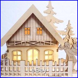 German Christmas Large 17 Lighted Wood Santa Toy Village Advent Calendar New