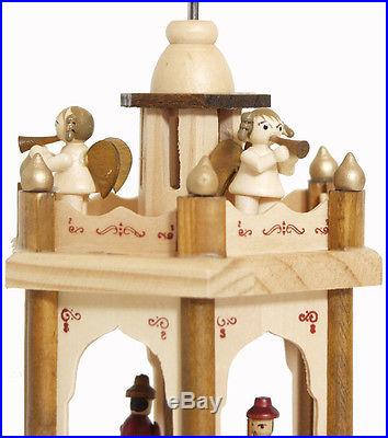 German Christmas Pyramid Nativity Play 3 Tier Carousel 18with 6 Candle Holders