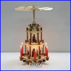 German Christmas Pyramid Nativity Scene- 17 in Tabletop Christmas Decoration