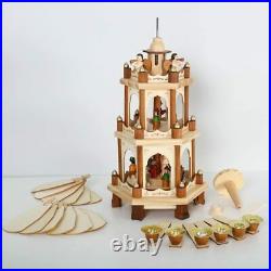 German Christmas Pyramid Nativity Scene- 17 in Tabletop Christmas Decoration
