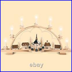German candle arch Village of Seiffen, length 64 cm / 25 inch, na. MU 12638 NEW