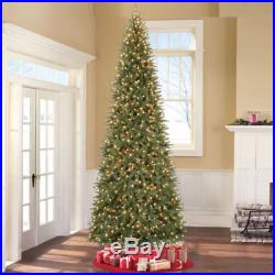 Giant 12′ Tall Artificial Christmas Tree 1100 Clear Lights 2930 Tips Slim Pine