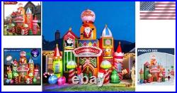Giant 13.5 FT Candy Castle Inflatable with Rotating Lights Christmas Decor
