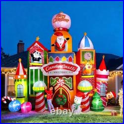 Giant 13.5 FT Candy Castle Inflatable with Rotating Lights Christmas Decor