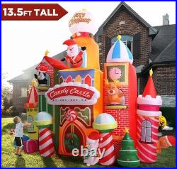 Giant 13.5 FT Candy Castle Inflatable with Rotating Lights Christmas Decor