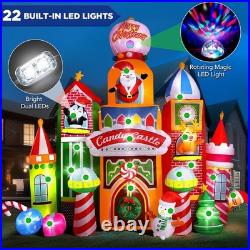 Giant 13.5 FT Candy Castle Inflatable with Rotating Lights Christmas Decor