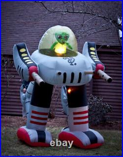 Giant 8′ Inflatable Green Alien in Robot Walker Halloween Decoration