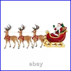 Giant 9-Foot Pre-Lit LED Santa’s Sleigh and Reindeer Set