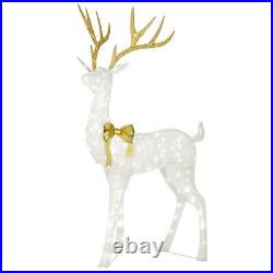 Giant Christmas Buck Outdoor Yard Pre Lit Decor Decoration Clear Blinking Lights