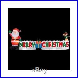 Giant Inflatable Merry Christmas Sign Santa Gifts & Elf Outdoor Decoration 12' W