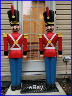 Giant Life-Size PAIR of 5' Toy Soldiers Nutcrackers Christmas Holiday Decor