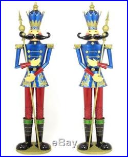 Giant Life-Size PAIR of 6' Iron Nutcracker Christmas Holiday Toy Soldiers