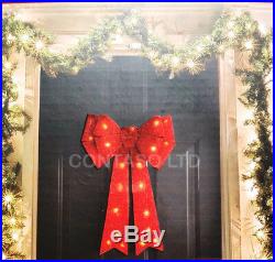 Giant Light Up Door Bow Red Christmas Decoration