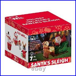 Giant Santa Claus Reindeer Sleigh Inflatable Christmas Yard Decoration Outdoor