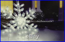Giant White SnowFlake Holiday Christmas Light Show Motion Hanging Yard Lightshow