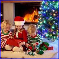 Giantex 9Ft Pre-lit Artificial Christmas Tree Pencil Hinged 1000 Dual-Colored LE