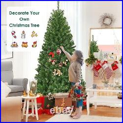 Giantex 9Ft Pre-lit Artificial Christmas Tree Pencil Hinged 1000 Dual-Colored LE