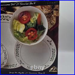 Gibson Christmas Holiday Charm Gold Ivy Trim 20 Piece Set MISSING DINNER PLATES