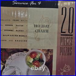 Gibson Christmas Holiday Charm Gold Ivy Trim 20 Piece Set MISSING DINNER PLATES