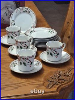 Gibson Everyday Vintage Festive Traditions Christmas Dishes 40 Pcs Service 8