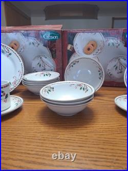 Gibson Everyday Vintage Festive Traditions Christmas Dishes 40 Pcs Service 8
