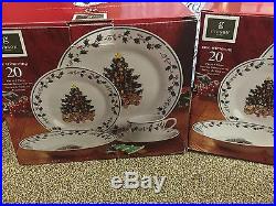 Gibson Tree Trimmings Holiday Christmas 40-pc Dinnerware Set Entertaining Dishes