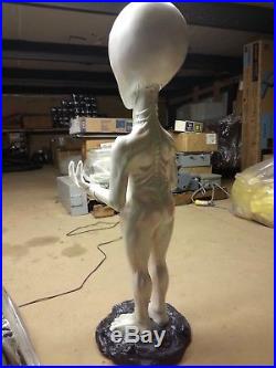 Gift, 36 Tall Fiberglass Alien Statue Holding Candy Dish