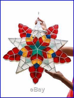 Gift Ko Estrella Capiz Parol 24 inch Christmas Star Lantern LED Multi-Colored