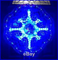 Gift Ko Tala Poinsettia Capiz Parol 24 inch BLUE Rope Christmas Lantern LED