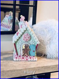 Gingerbread House Pastel candy Land Christmas lighted glitter Sugar Plum