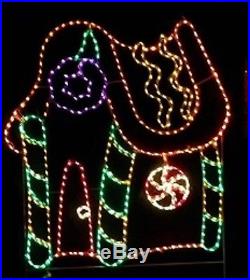 Gingerbread House Xmas Holiday Outdoor LED Lighted Decoration Steel Wireframe