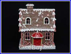Gisela Graham Large Resin Light Up Gingerbread House Christmas Home Decoration