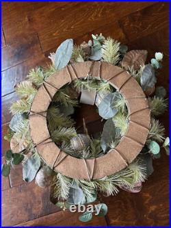 Glam Pier 1 Imports Capiz Easter Wreath Floral Butterfly Eggs Ribbon Jewels 22