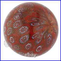 GlassOfVenice Murano Glass Christmas Ornament Red Millefiori