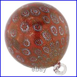GlassOfVenice Murano Glass Christmas Ornament Red Millefiori
