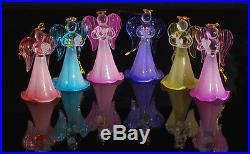 Glass Angel LOT of 18 Colored Ornament Holiday Figurine Christmas