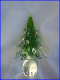 Glass Christmas Trees Set of 3 Solid Glass Graduated 12 10 8 READ