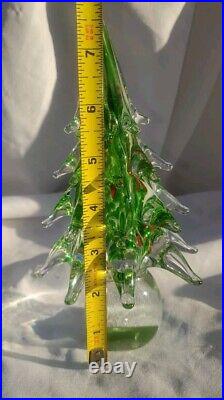 Glass Christmas Trees Set of 3 Solid Glass Graduated 12 10 8 READ