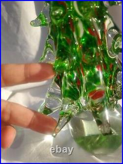 Glass Christmas Trees Set of 3 Solid Glass Graduated 12 10 8 READ