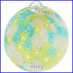 Glass of Venice Murano Glass Aurea Millefiori Christmas Ornament Lime Green an