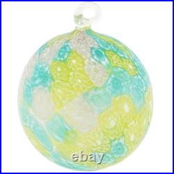 Glass of Venice Murano Glass Aurea Millefiori Christmas Ornament Lime Green an