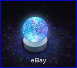 Glitter Ball Snow Globe With LED Color Changing Mood Light XMAS GIFT NEW