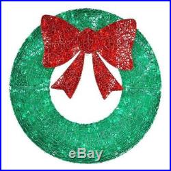 Glittering 3ft 36 Christmas Indoor Outdoor Wreath with 150 LED Twinkling Lights