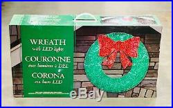 Glittering 3ft 36 LED Wreath 150 Twinkling Lights Christmas Decoration Outdoor