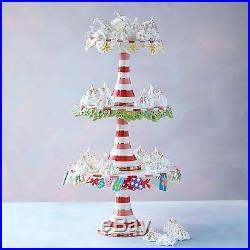 Glitterville Christmas Cake Plate Stand 3 Tier Candy Cupcake Party CS0079