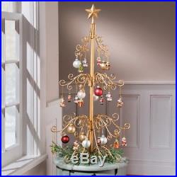 Gold or Black Metal Elegant Scroll Christmas Ornament Display Tree Decor 3 Sizes