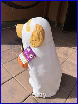 Golden Retriever Halloween Dog Blow Mold Ghost LED Lit 2024 Home Depot 2.5 Ft