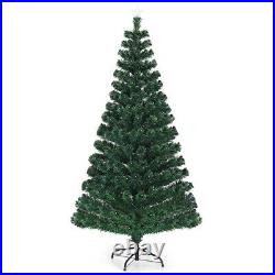 Goplus 6-ft Pre-lit Flocked Artificial Christmas Tree with LED Lights