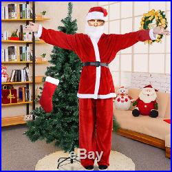 Goplus Adult Men Women Suit Set Christmas Santa Claus Costume hat belt clothes