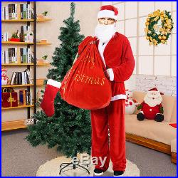 Goplus Adult Men Women Suit Set Christmas Santa Claus Costume hat belt clothes